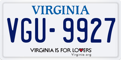 VA license plate VGU9927