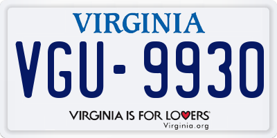 VA license plate VGU9930