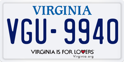 VA license plate VGU9940