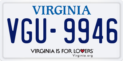 VA license plate VGU9946