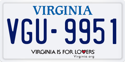 VA license plate VGU9951