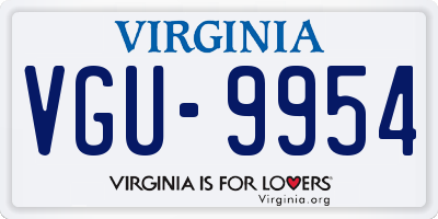 VA license plate VGU9954