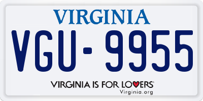 VA license plate VGU9955