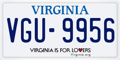 VA license plate VGU9956