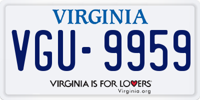 VA license plate VGU9959