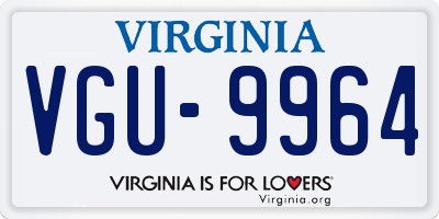 VA license plate VGU9964