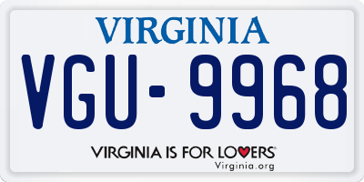 VA license plate VGU9968