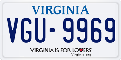 VA license plate VGU9969