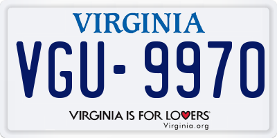 VA license plate VGU9970