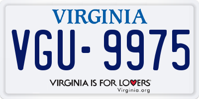 VA license plate VGU9975