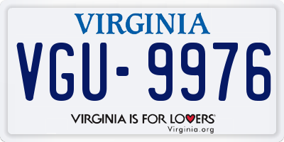 VA license plate VGU9976