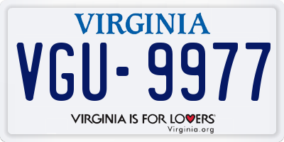 VA license plate VGU9977