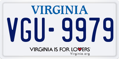 VA license plate VGU9979