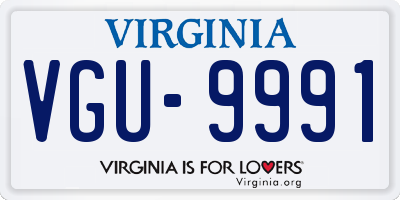 VA license plate VGU9991
