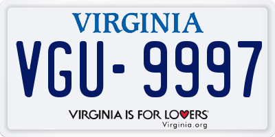 VA license plate VGU9997