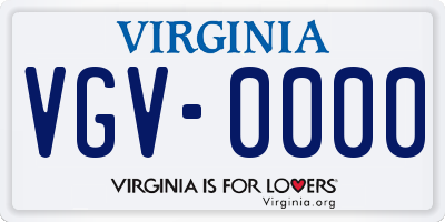 VA license plate VGV0000