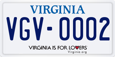 VA license plate VGV0002