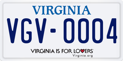 VA license plate VGV0004