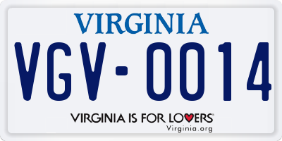 VA license plate VGV0014