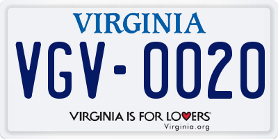 VA license plate VGV0020