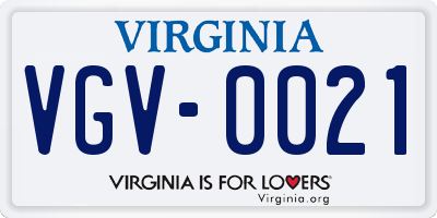 VA license plate VGV0021