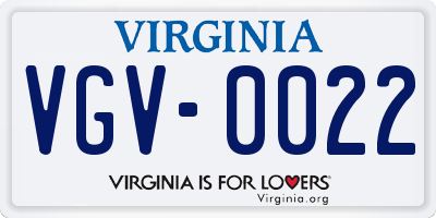 VA license plate VGV0022
