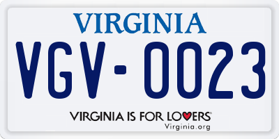 VA license plate VGV0023