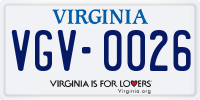 VA license plate VGV0026