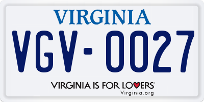 VA license plate VGV0027