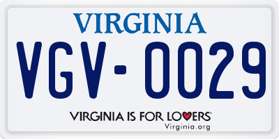 VA license plate VGV0029