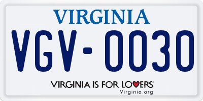 VA license plate VGV0030