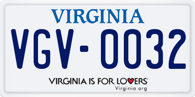 VA license plate VGV0032