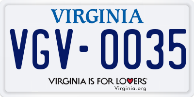 VA license plate VGV0035