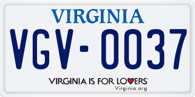 VA license plate VGV0037