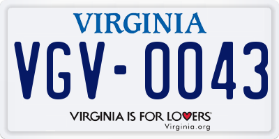 VA license plate VGV0043