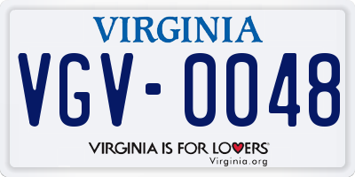 VA license plate VGV0048