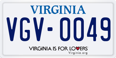 VA license plate VGV0049