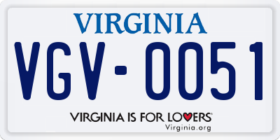 VA license plate VGV0051