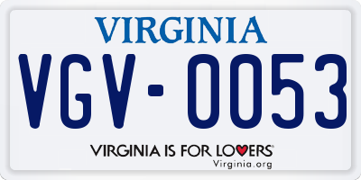 VA license plate VGV0053