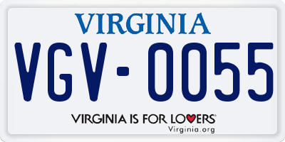 VA license plate VGV0055