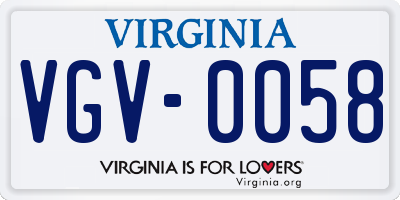 VA license plate VGV0058