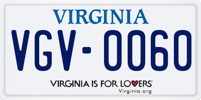 VA license plate VGV0060