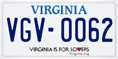 VA license plate VGV0062