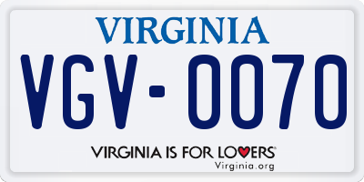 VA license plate VGV0070