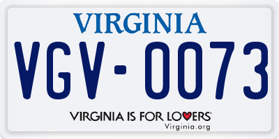 VA license plate VGV0073
