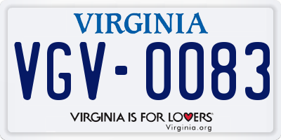 VA license plate VGV0083