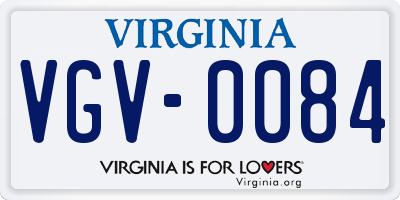 VA license plate VGV0084