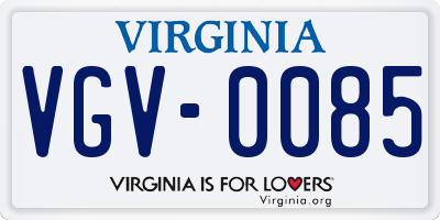 VA license plate VGV0085