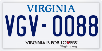 VA license plate VGV0088