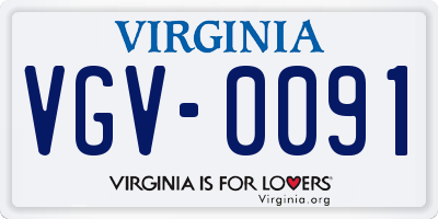VA license plate VGV0091